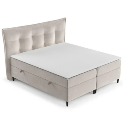 Maison de Reve Boxspringbett SINAI in Beige, Liegefläche 140x200 cm – mit Bettkasten